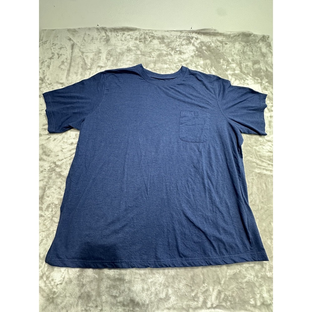 KingSize T-Shirt Men's Size 3XL Blue Short Sleeve Front Pocket Crew Neck EUC